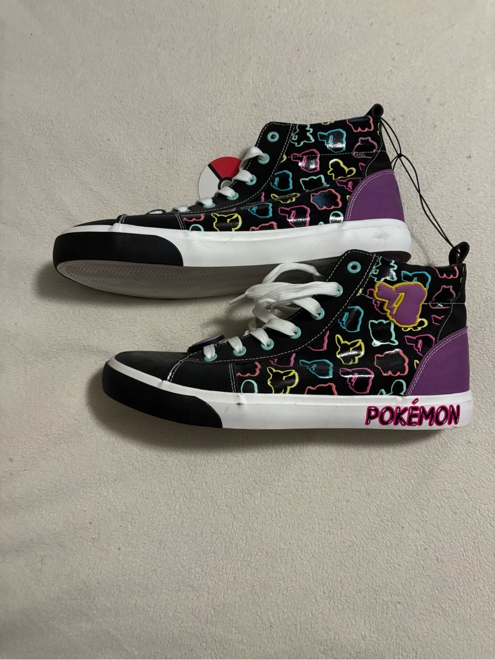 Pokémon Women's High-Top Sneakers in Black with Multicolor Accents Size 11